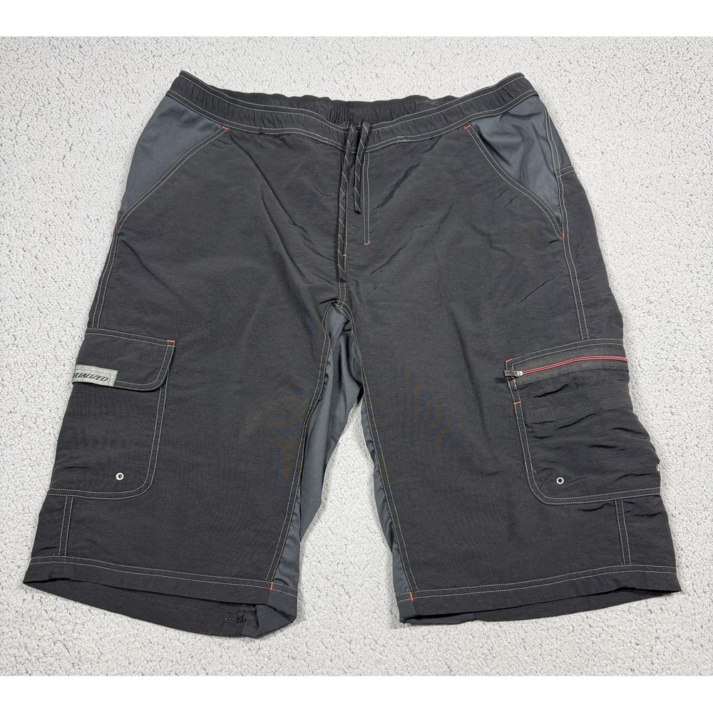 Specialized Cargo Shorts Mens 38 Black Nylon Elastic Waist MTB Bike Cycling